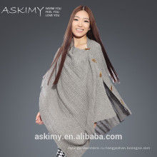 2015 мода хорошего качества вязаное пончо из кашемира